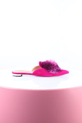 Aquazzura Ponponlu Sivri Burun Terlik Mor - 37